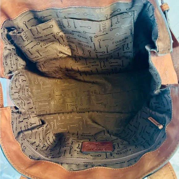 Fossil Brown Leather Tote XLarge and Great for Travel Totes